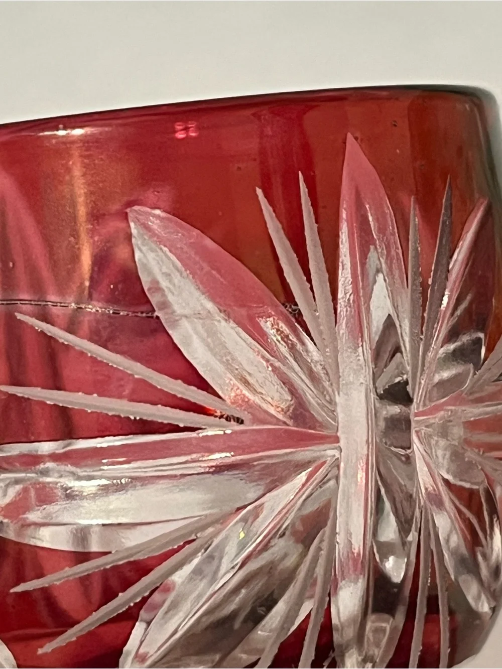 Bohemian Cut to Clear Vintage Crystal Cordial Glasses